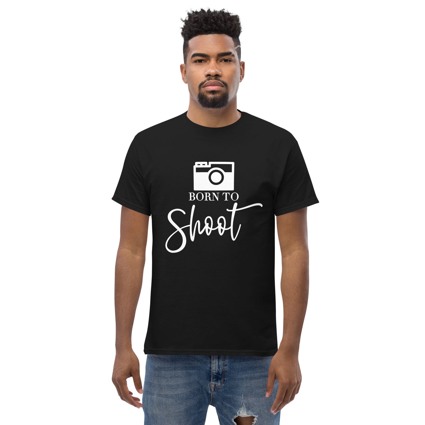 T-shirts Homme - Born to shoot - Logo Blanc