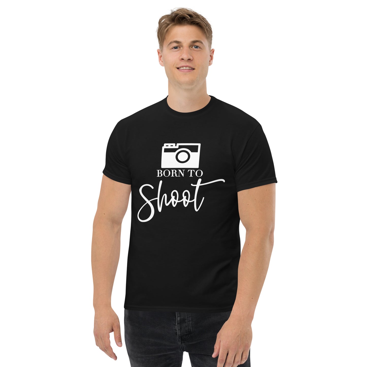 T-shirts Homme - Born to shoot - Logo Blanc