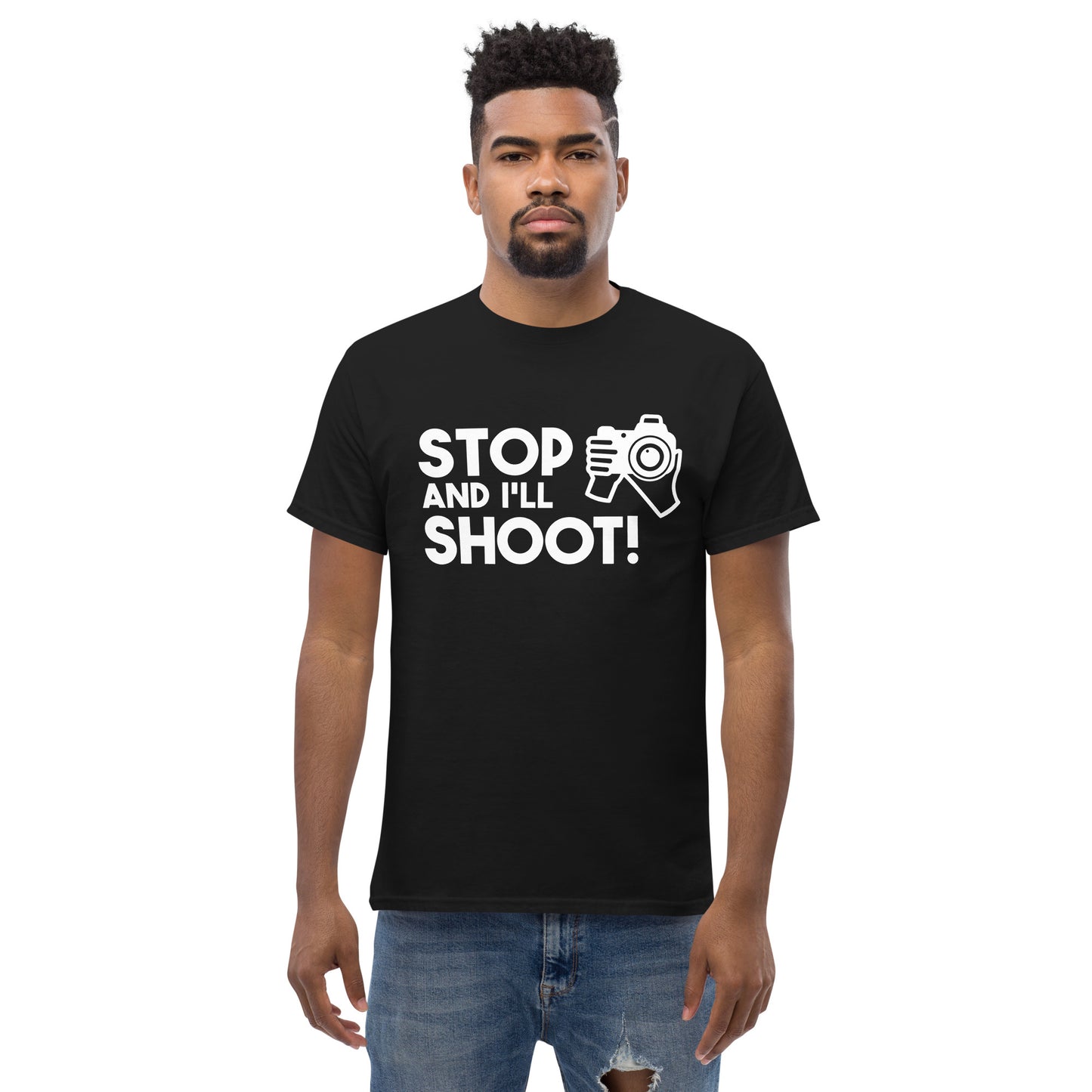 T-shirts Homme - Arrête et je tire - Logo blanc