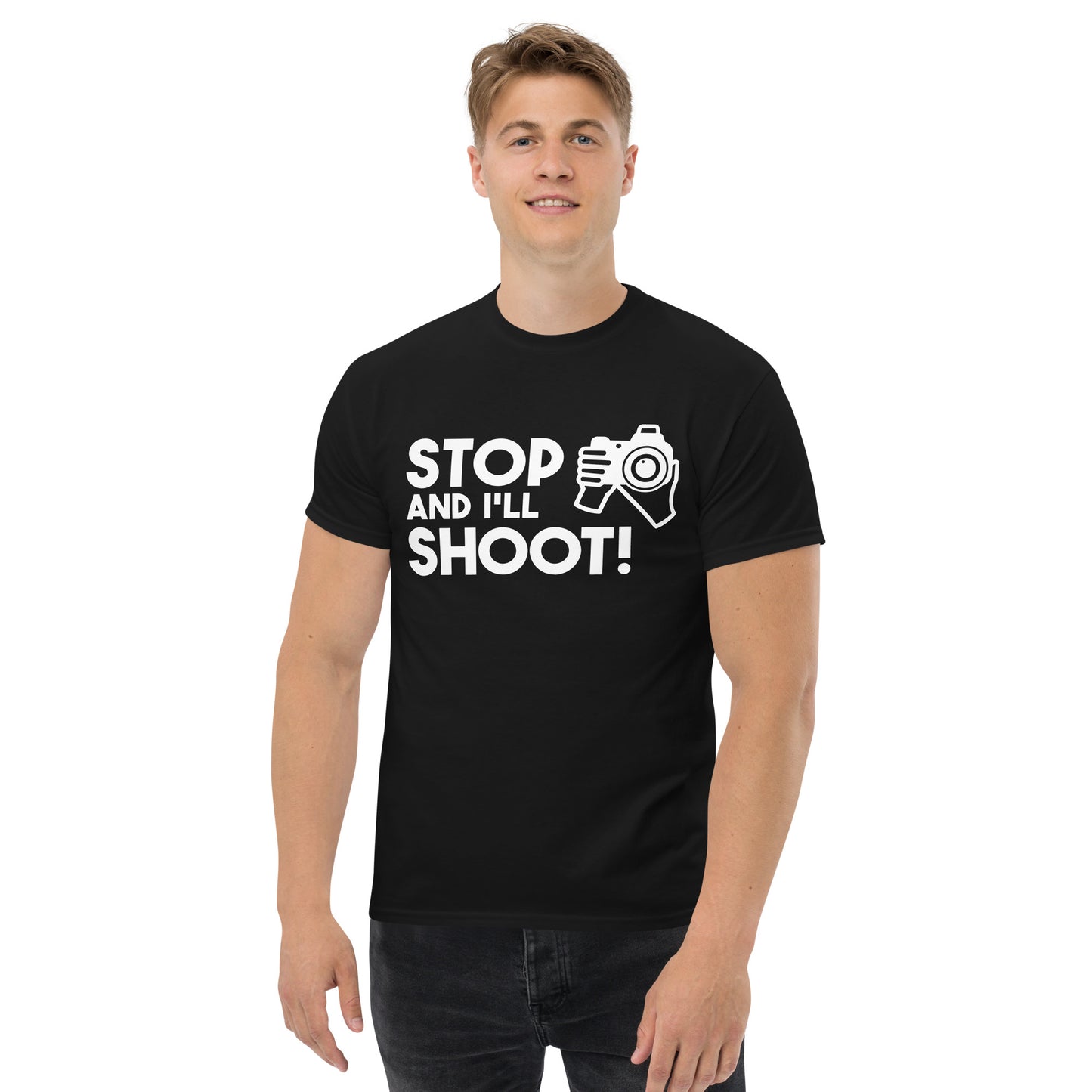 T-shirts Homme - Arrête et je tire - Logo blanc