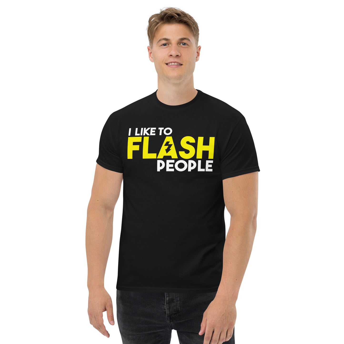 T-shirts Homme - J'aime flasher - Logo Blanc