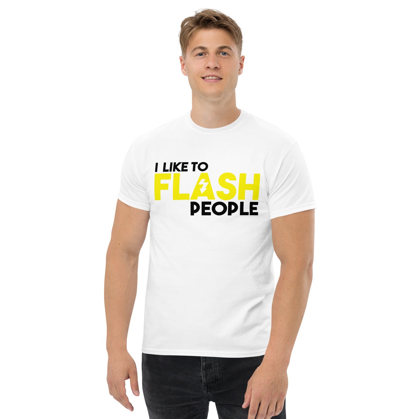 T-shirts Homme - J'aime flasher - Logo Blanc