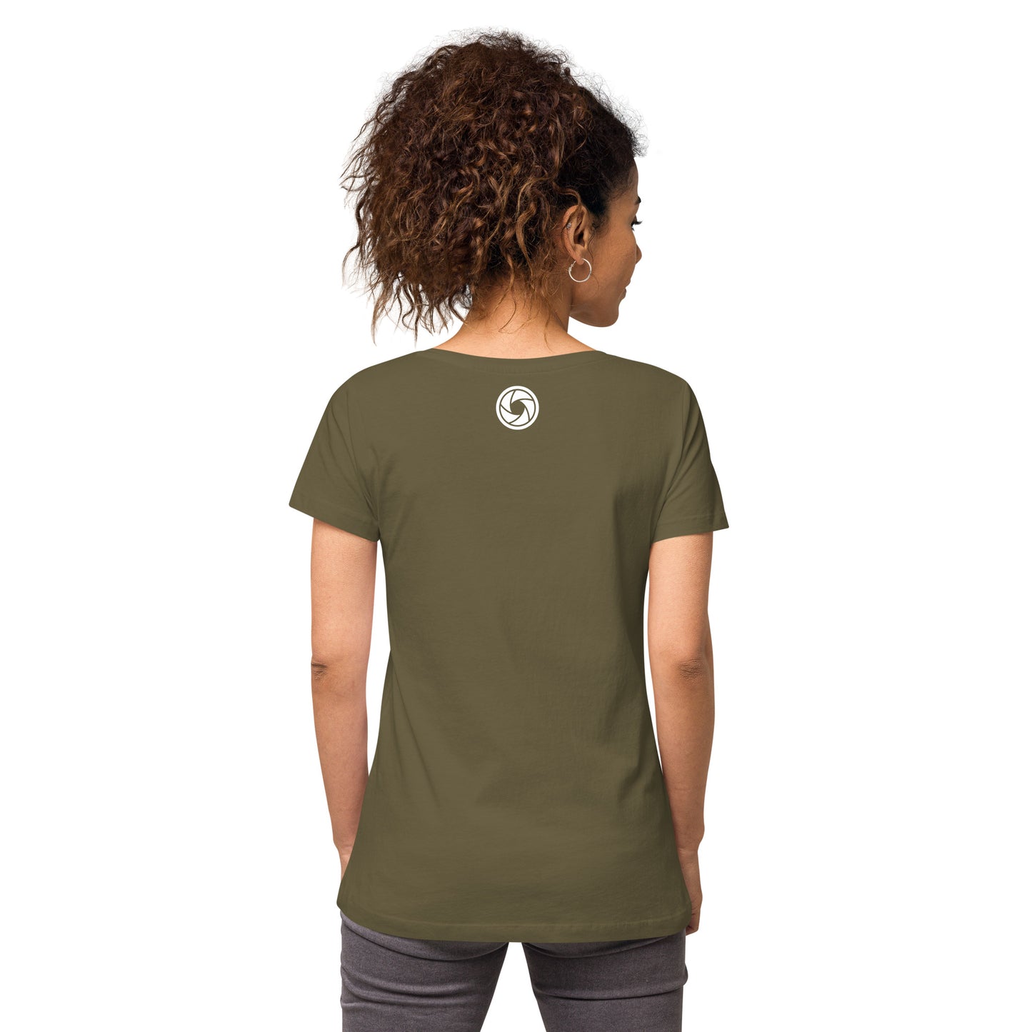 T-shirt col V ajusté femme
