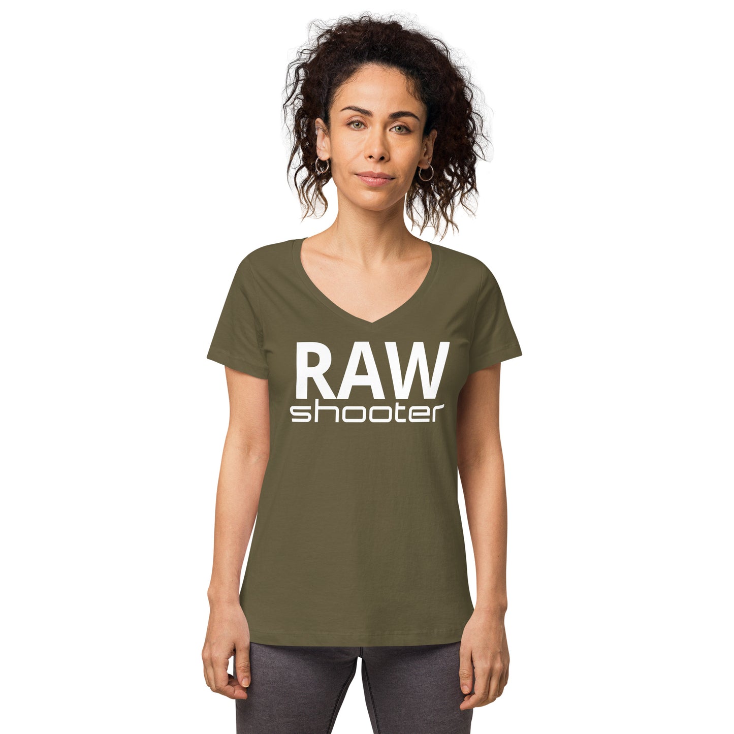 T-shirt col V ajusté femme
