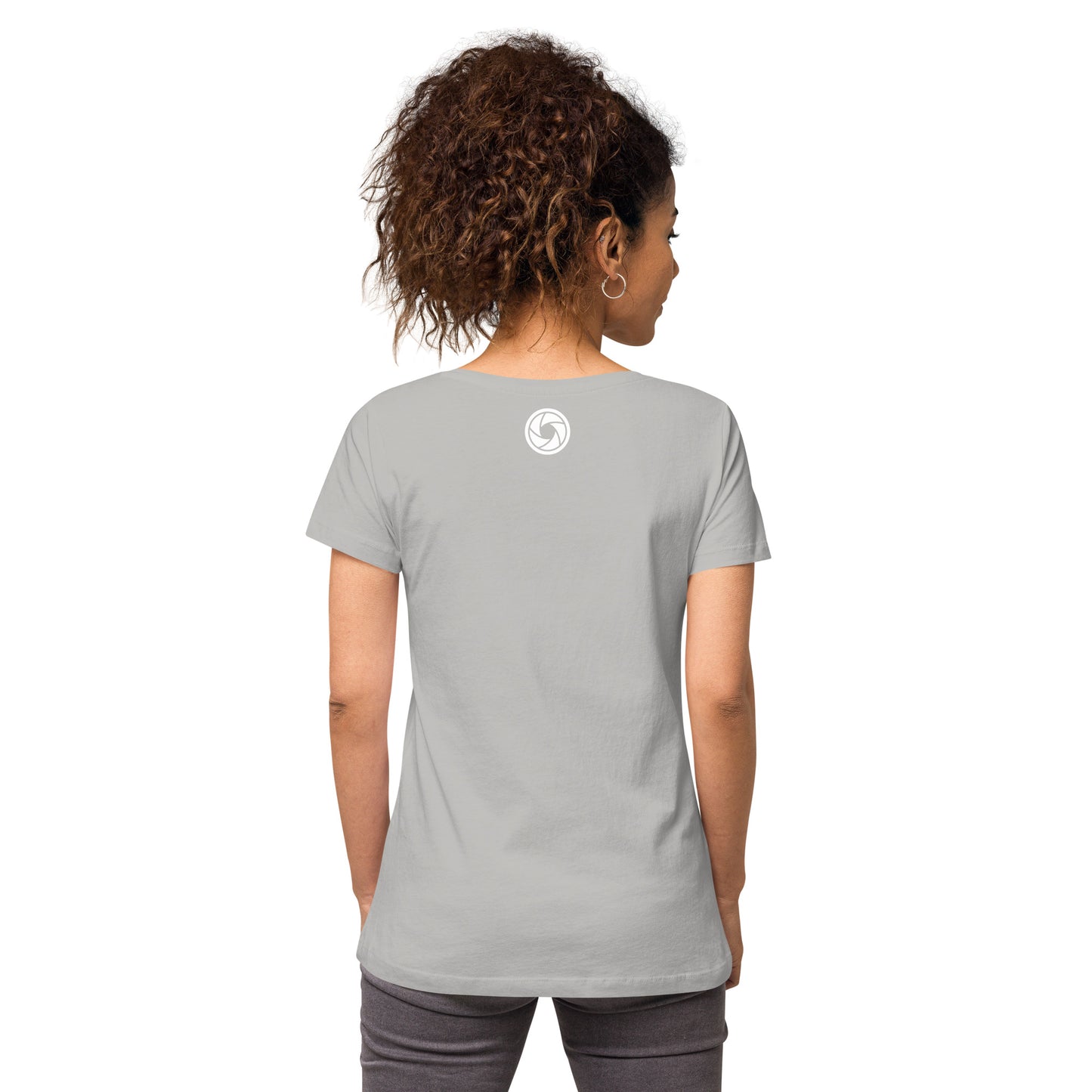 T-shirt col V ajusté femme