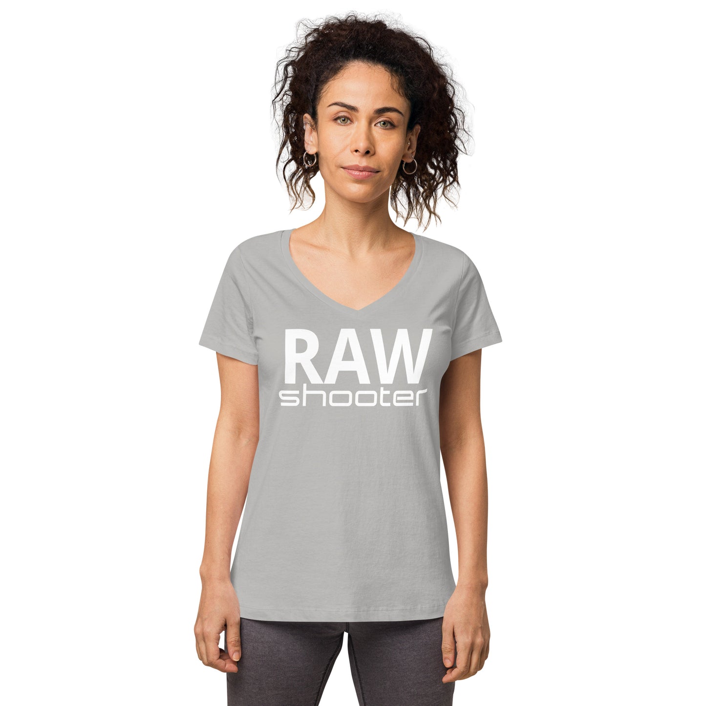 T-shirt col V ajusté femme