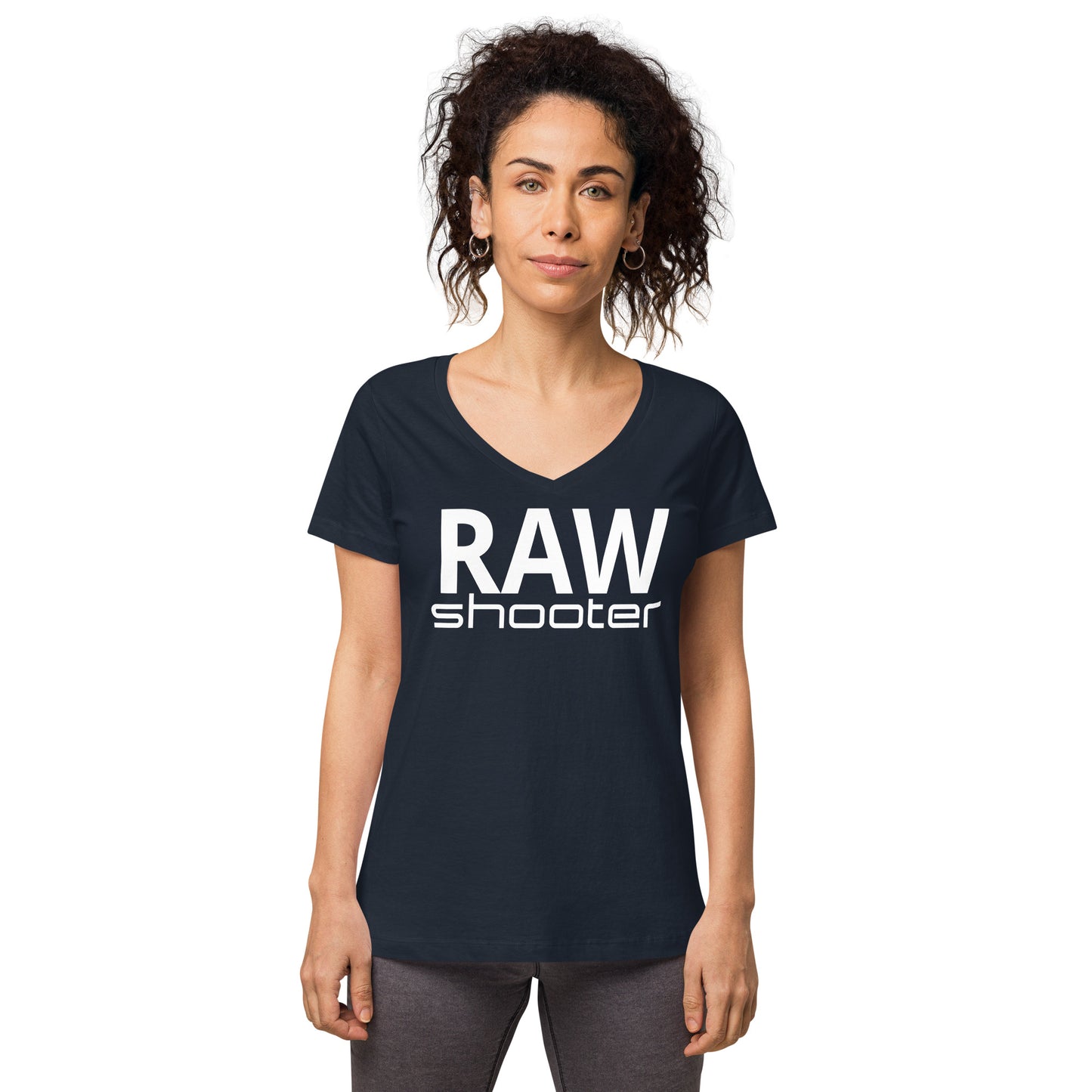 T-shirt col V ajusté femme