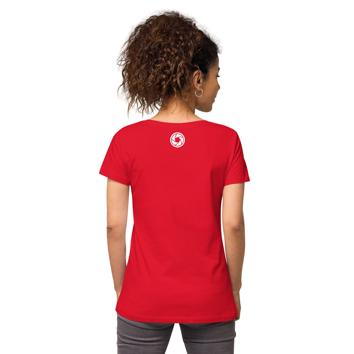 T-shirt col V ajusté femme