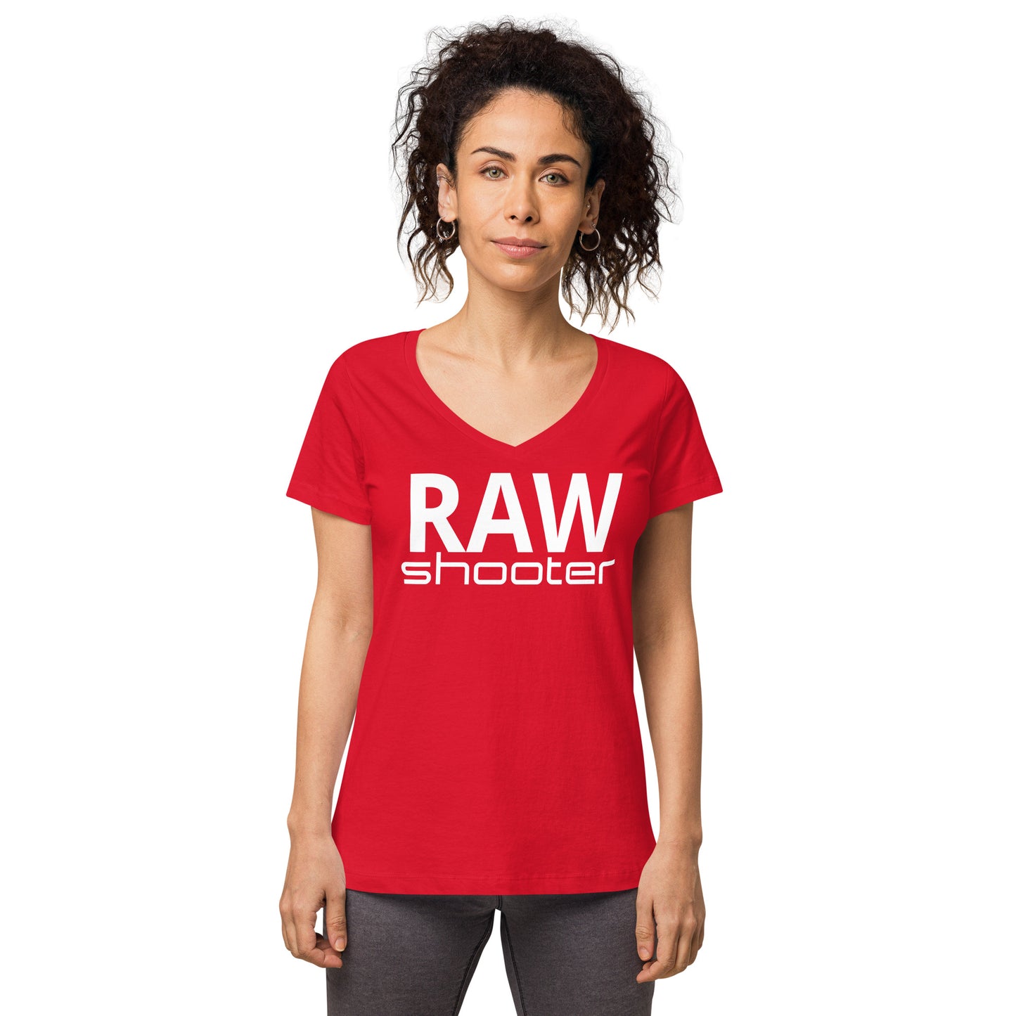 T-shirt col V ajusté femme