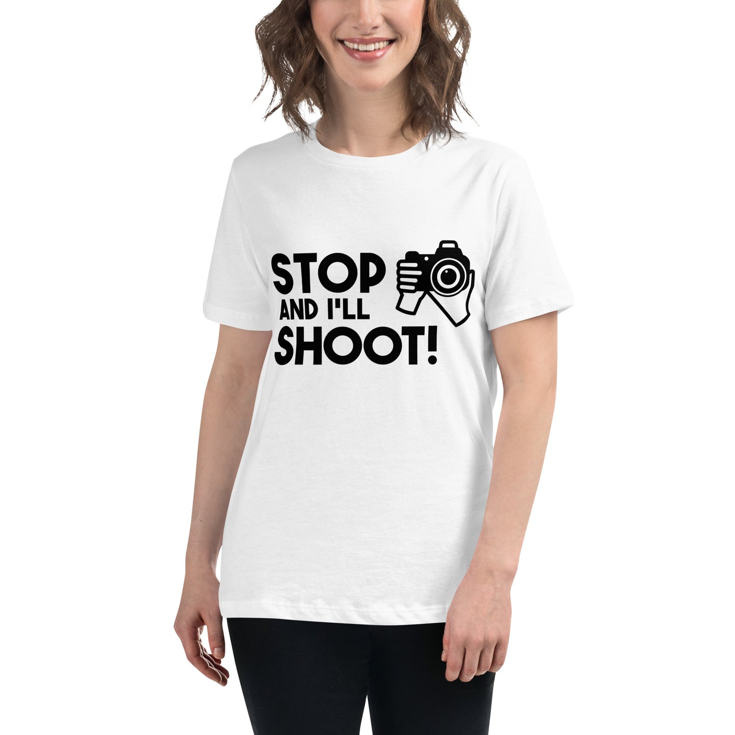 T-shirts pour fille - Arrête et je tire - Logo noir