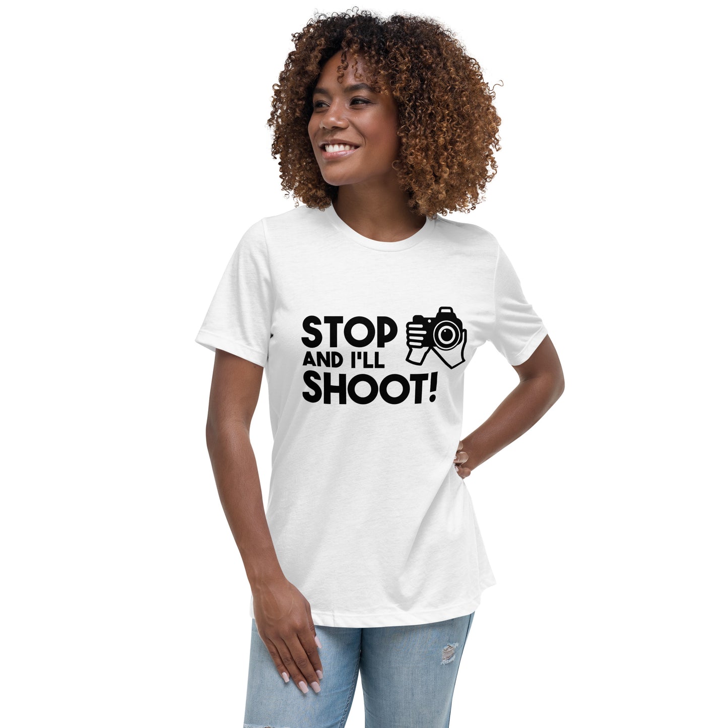T-shirts pour fille - Arrête et je tire - Logo noir