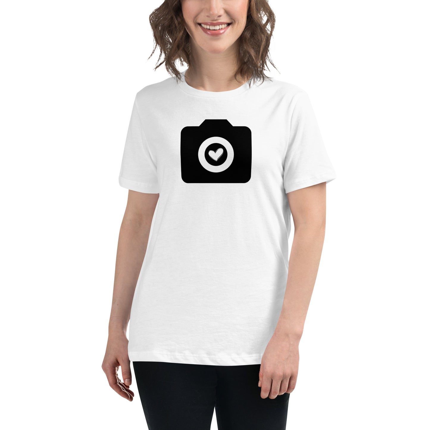 T-shirts fille - appareil photo - Logo noir
