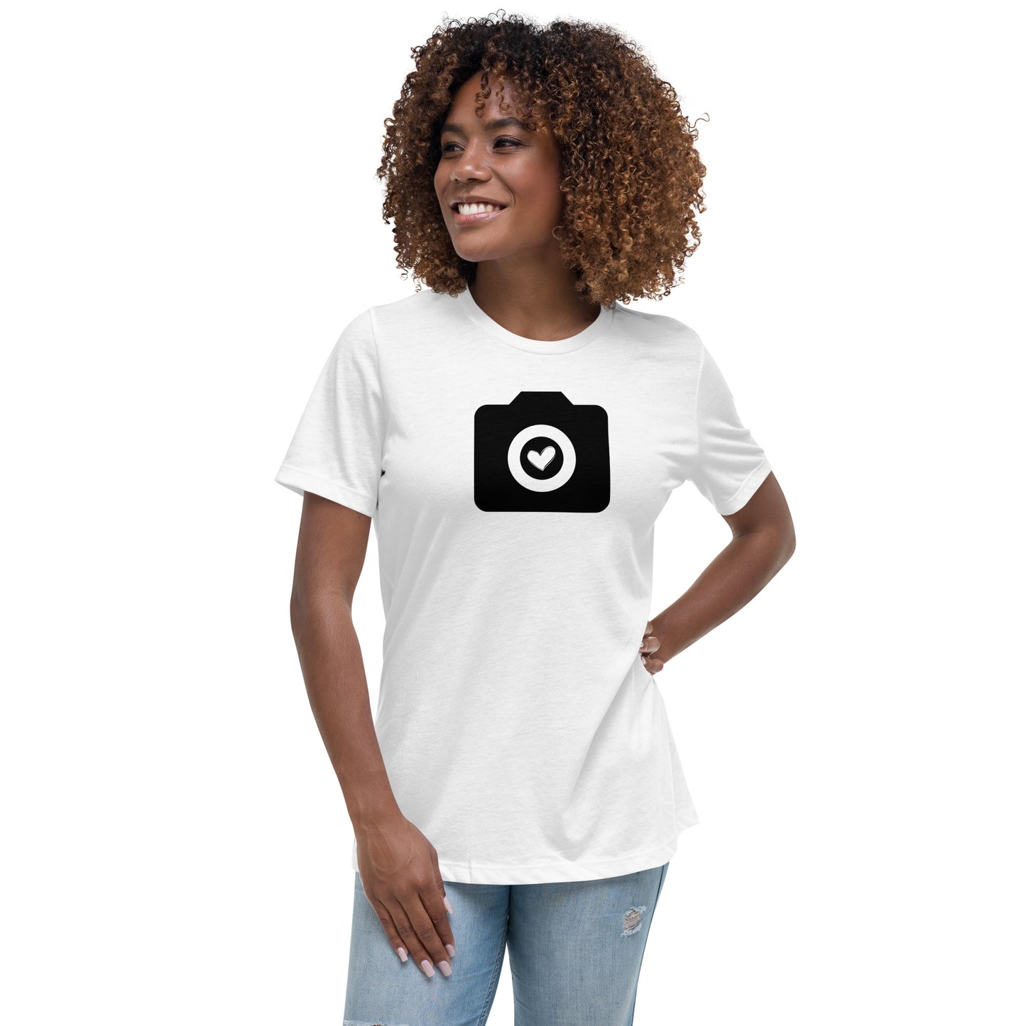 T-shirts fille - appareil photo - Logo noir