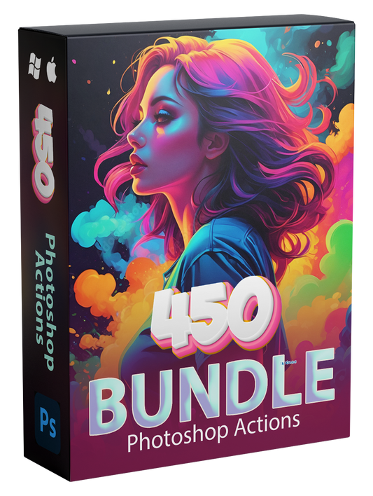 +450 - Photoshop Actions - Bundle - Mises à jour gratuites à vie