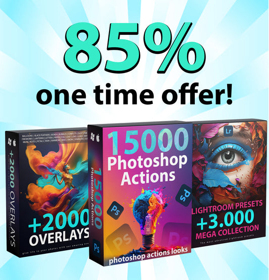 2000 Overlays + 15000 actions + 3000 Lightroom Presets | Bundle