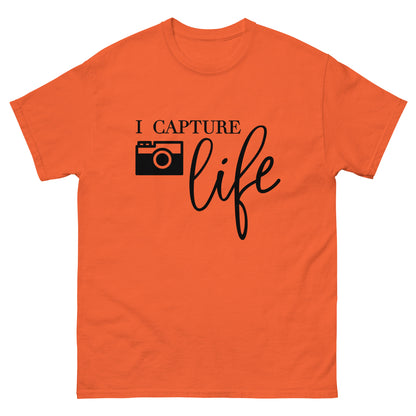 Männer-T-Shirts - Ich nehme das Leben auf - Schwarzes Logo