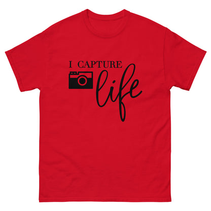 Männer-T-Shirts - Ich nehme das Leben auf - Schwarzes Logo