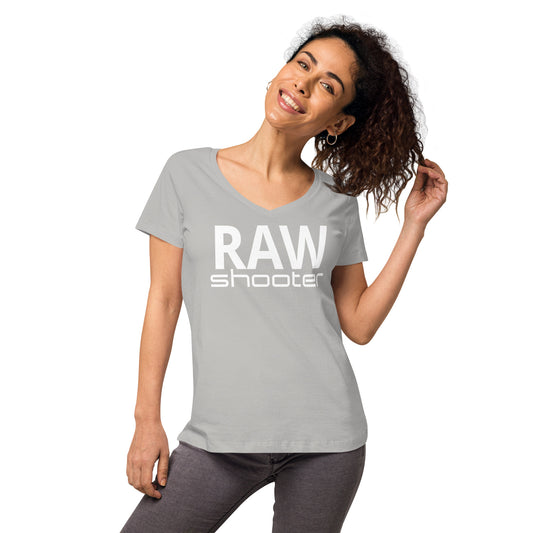 T-shirt col V ajusté femme