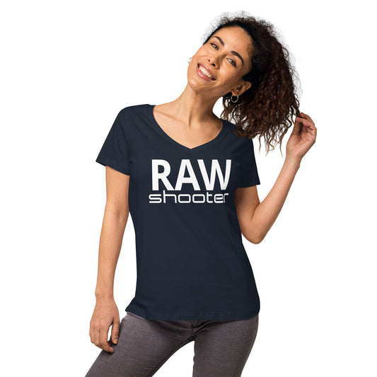 T-shirt col V ajusté femme