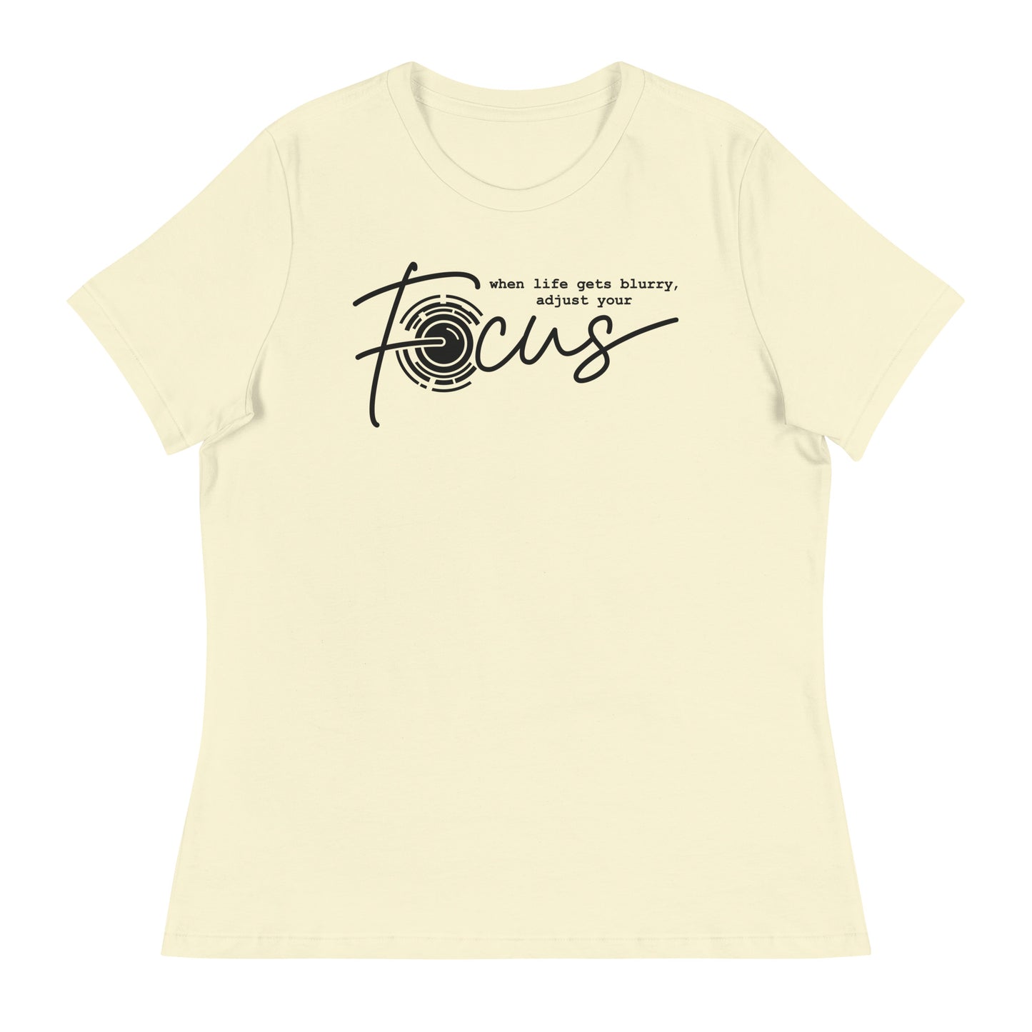 Mädchen-T-Shirts - Fokus - schwarzes Logo