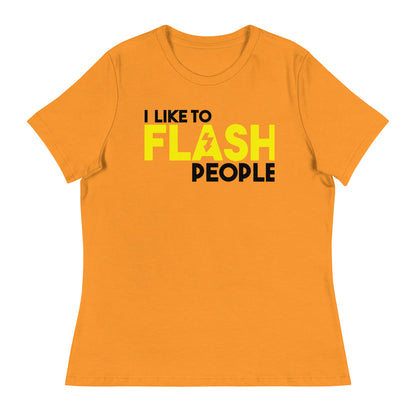 Girl Tees - I like to flash people - Black Logo