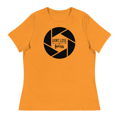 Mädchen-T-Shirts - Verlieren Sie nicht den Fokus - Schwarzes Logo
