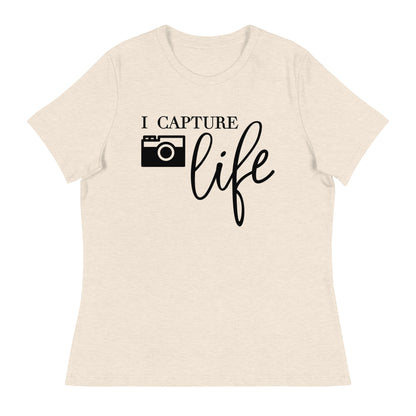 Mädchen-T-Shirts - ich nehme das Leben gefangen - schwarzes Logo