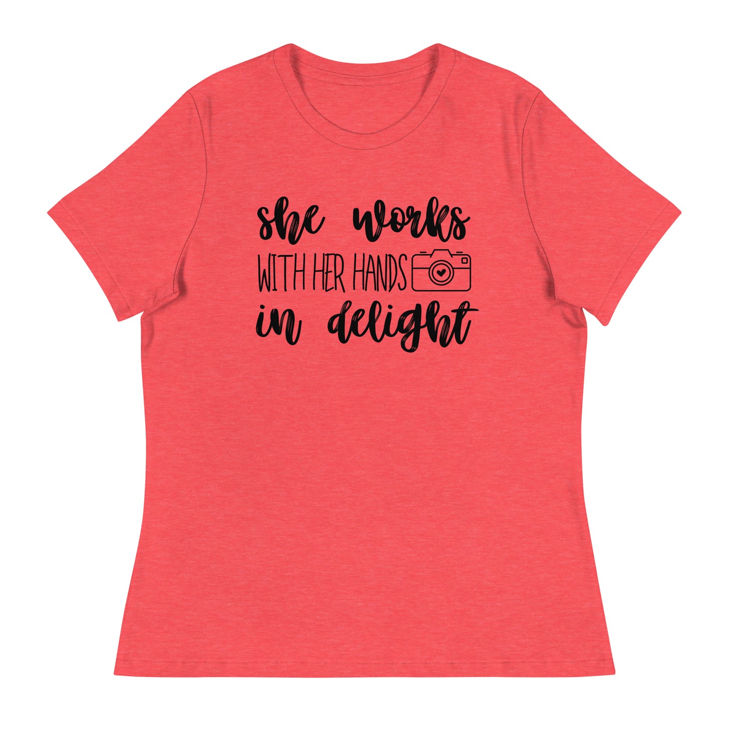 Girl Tees -She works with her hands - Black Logo