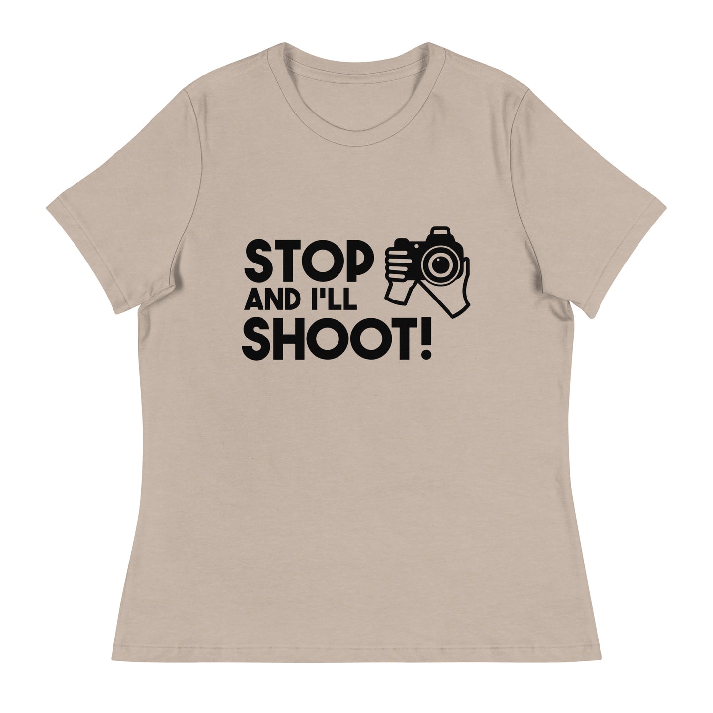 Girl Tees - Stop and i'll shoot - Black Logo