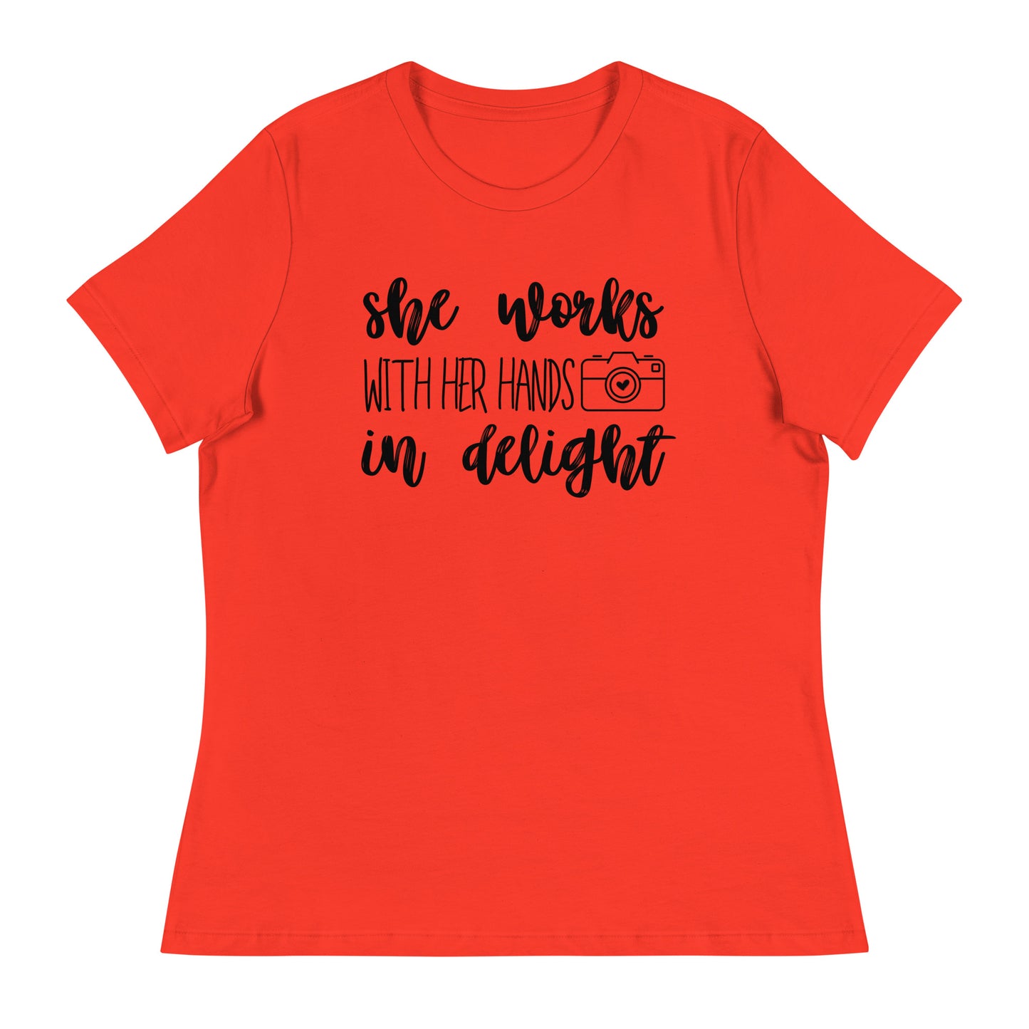 Girl Tees -She works with her hands - Black Logo