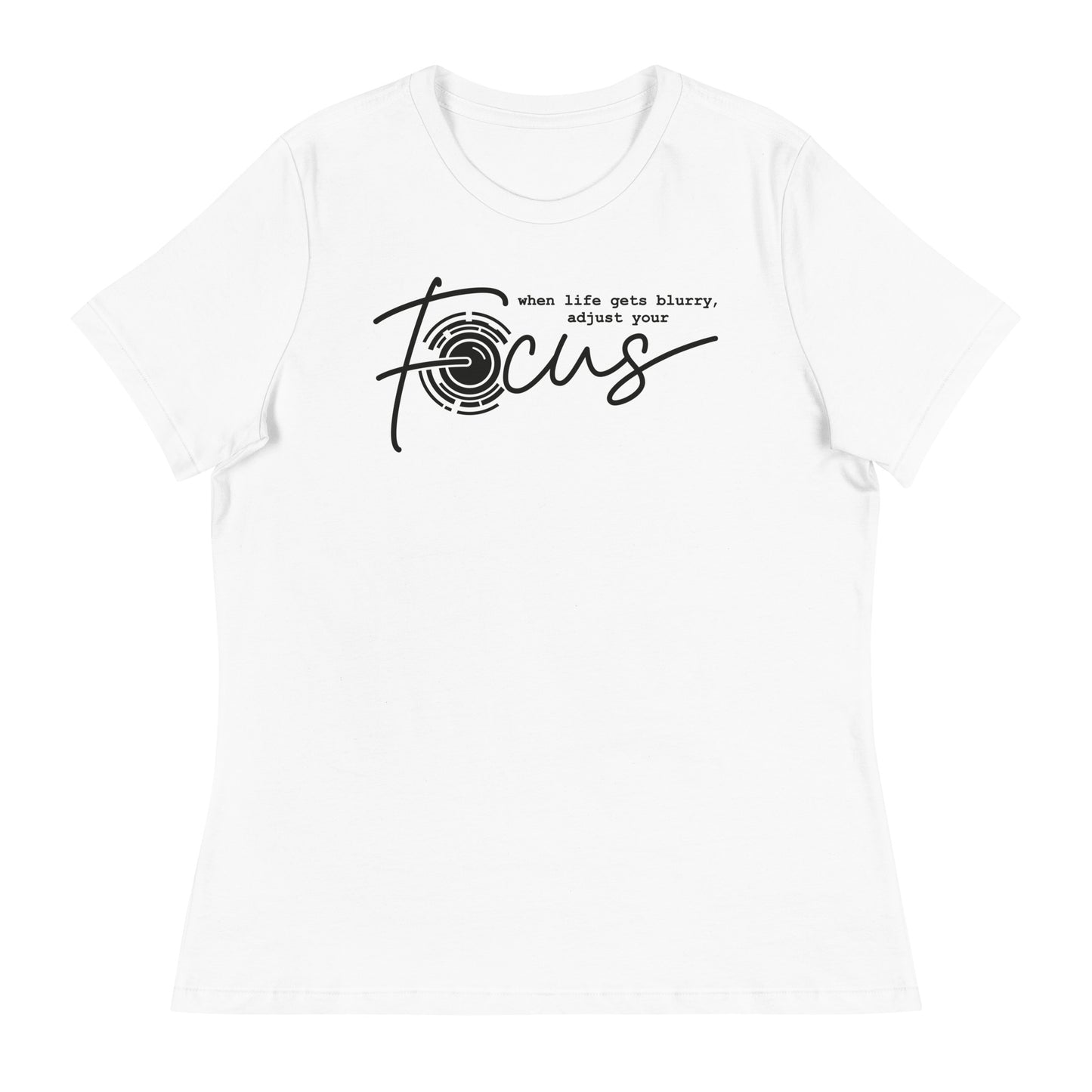 Mädchen-T-Shirts - Fokus - schwarzes Logo