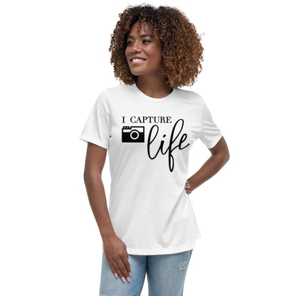 Mädchen-T-Shirts - ich nehme das Leben gefangen - schwarzes Logo