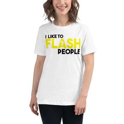 Girl Tees - I like to flash people - Black Logo